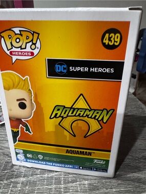 Funko Aquaman Pop! Box — Orange and Yellow Gradient Artwork